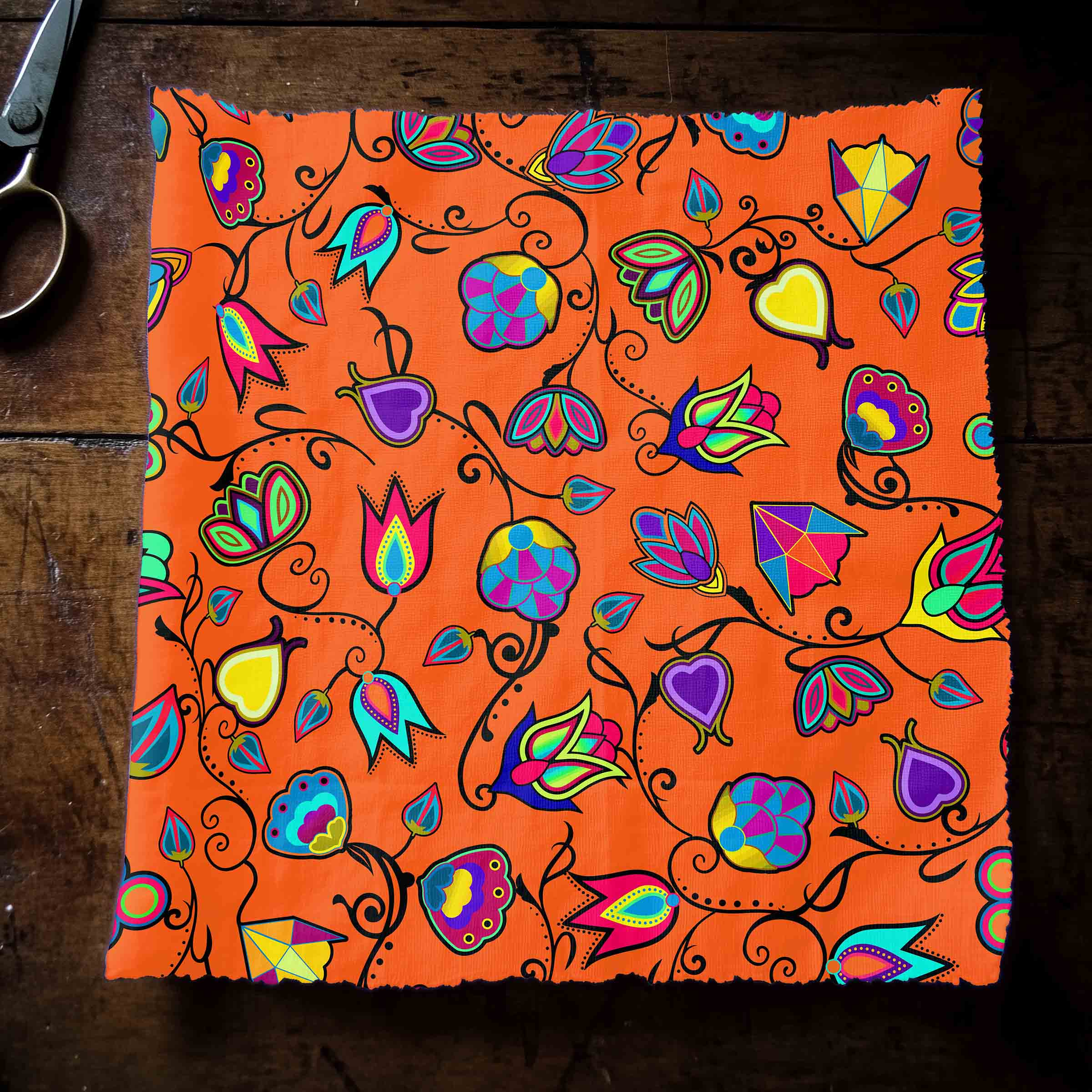 Indigenous Paisley Orange 56 Inch Cotton Poplin Pre Order