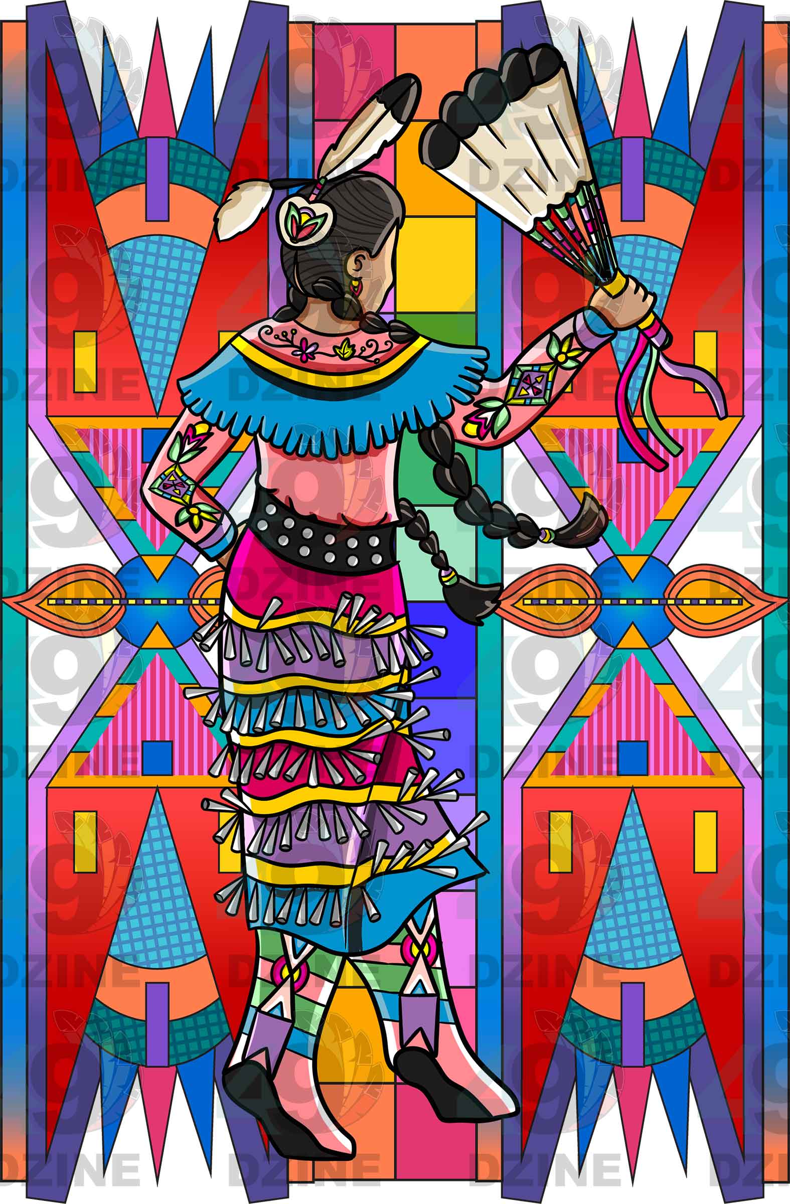 Jingle Dancer 1 with Background Transfer (Various Sizes)