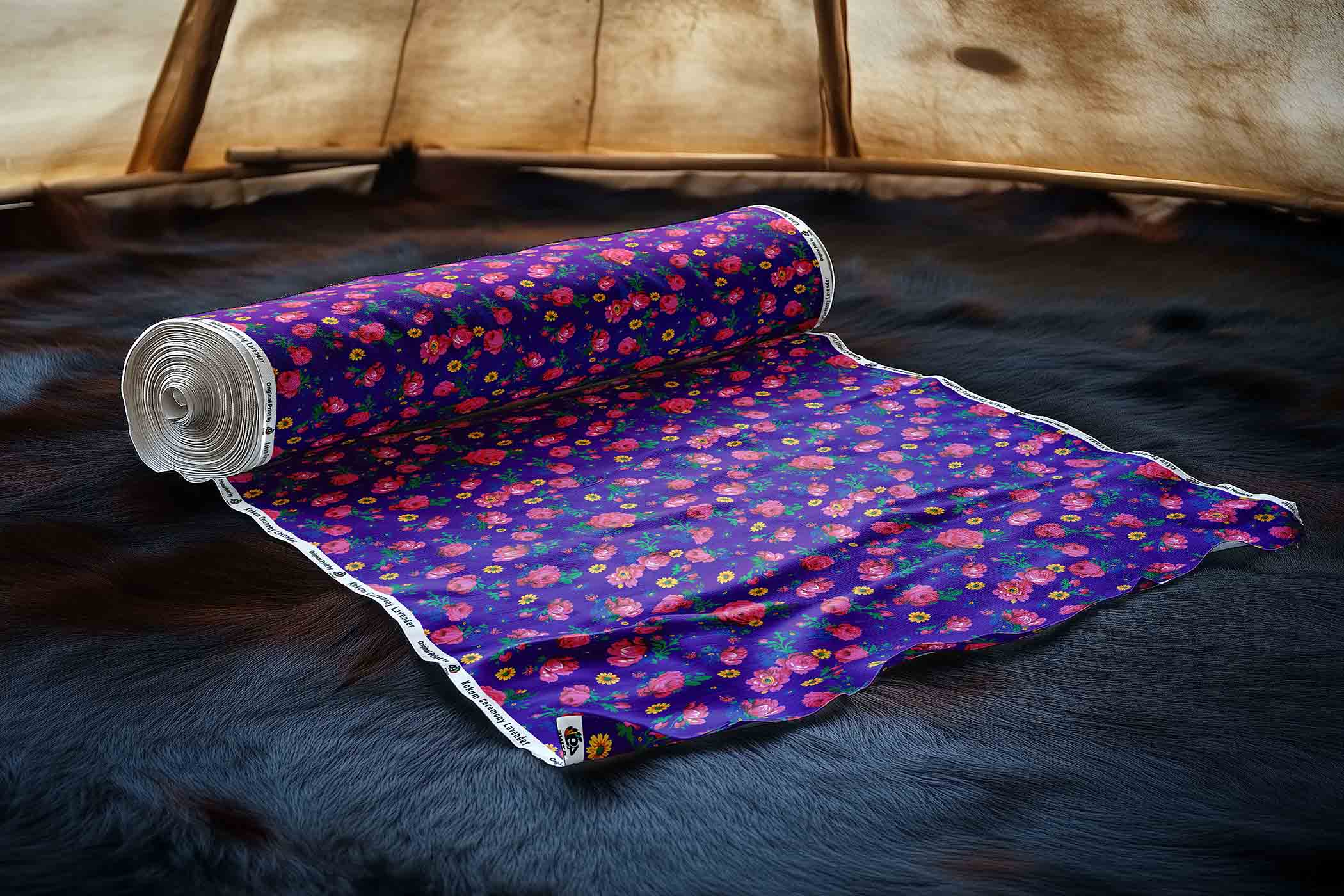 Kokum Ceremony Lavender Satin Fabric By the Yard Pre Order