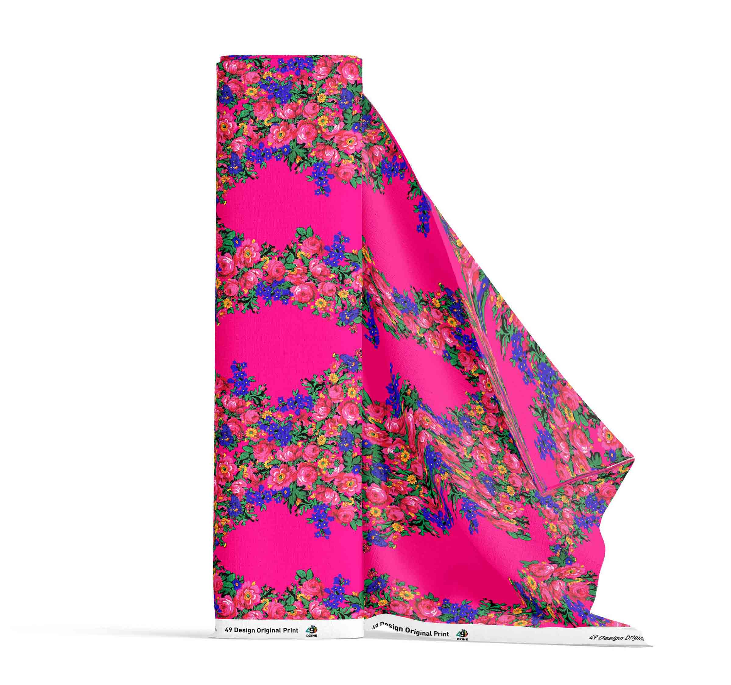 Kokum's Revenge Fuschia Satin Fabric By the Yard Pre Order