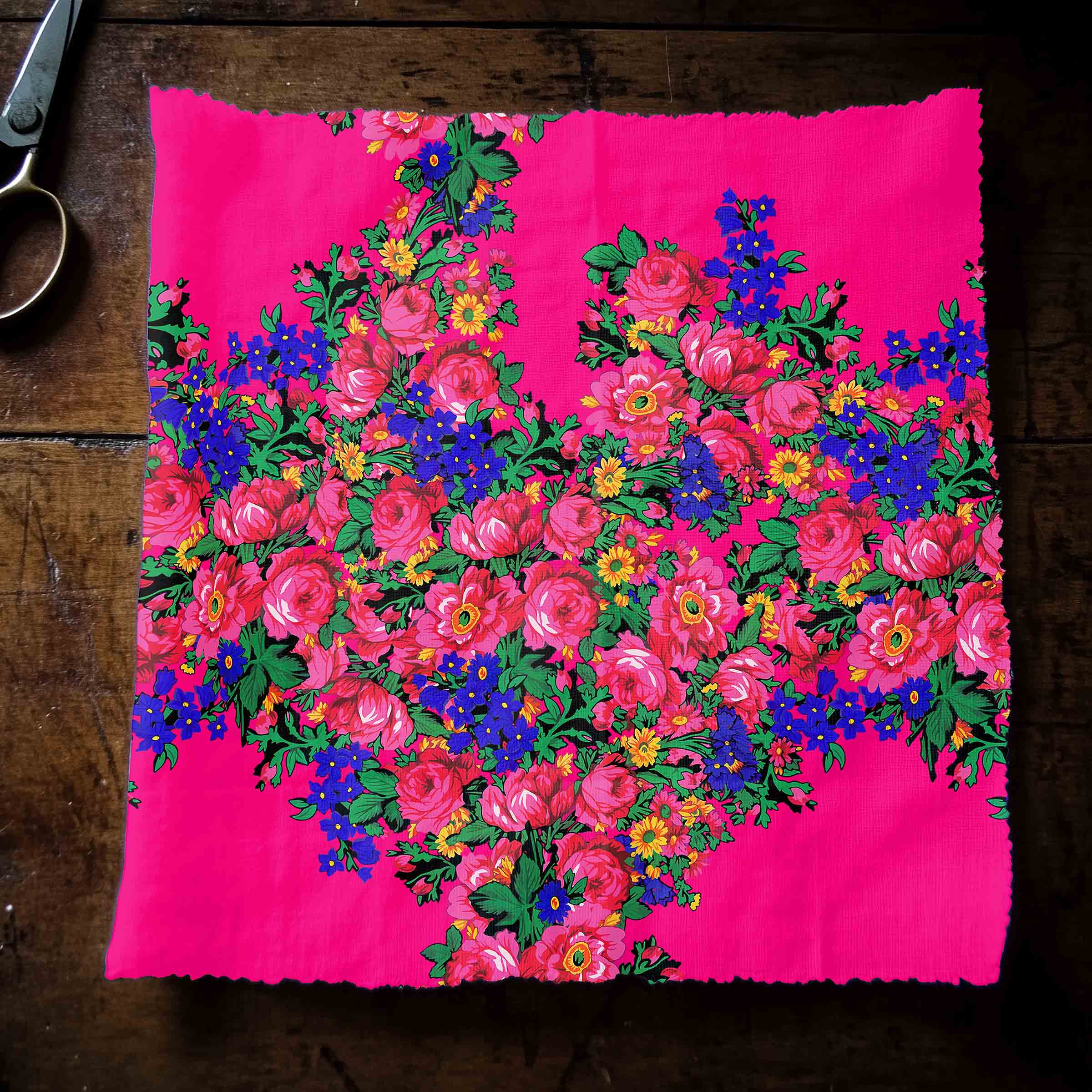 Kokum's Revenge Fuschia Satin Fabric By the Yard Pre Order