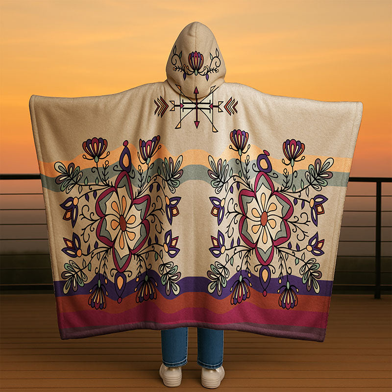 Aurora Petal Glow Women's Hooded Blanket