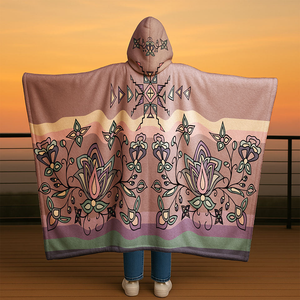 Snow Petal Spirit Women's Hooded Blanket