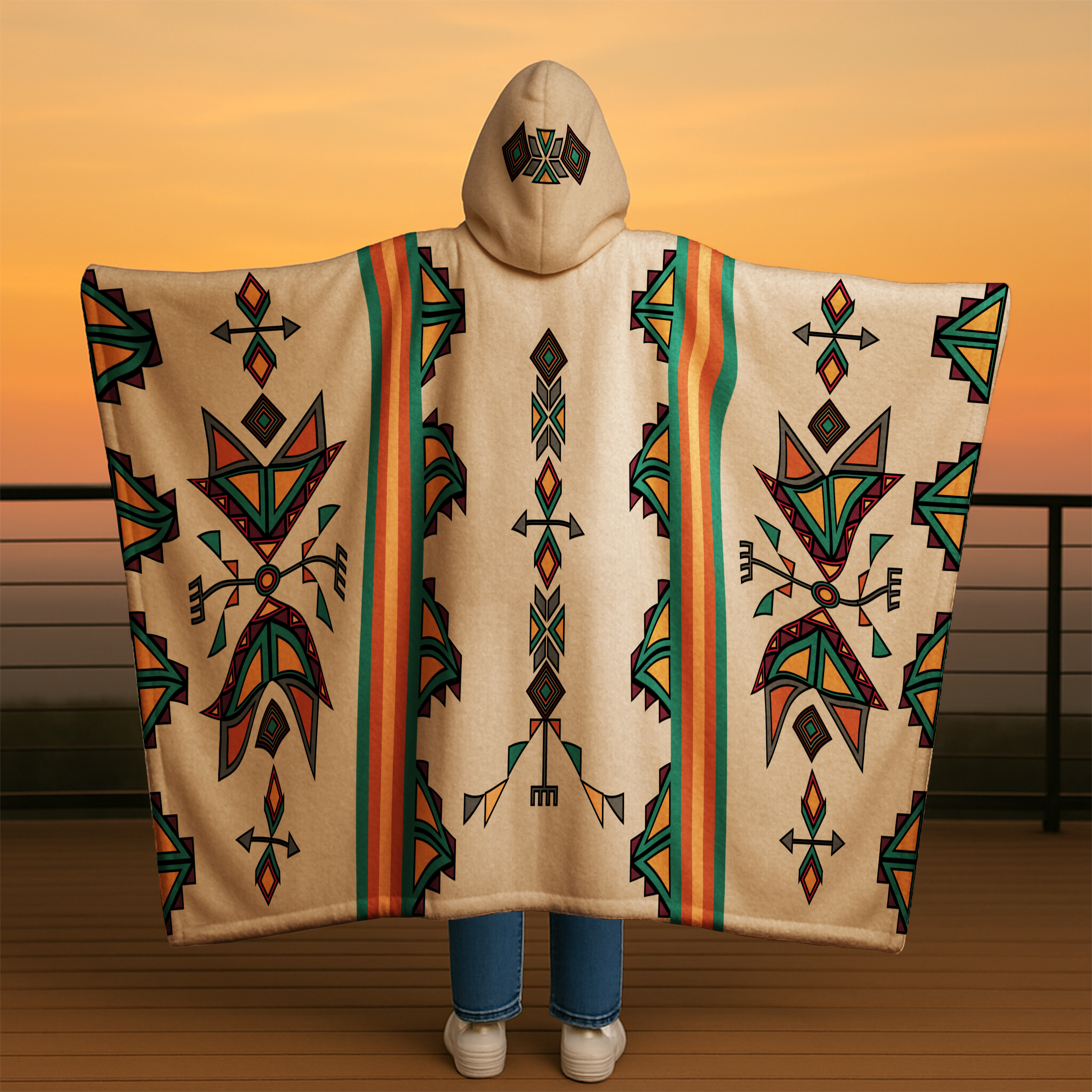 Arrow Dawn Men's Hooded Blanket