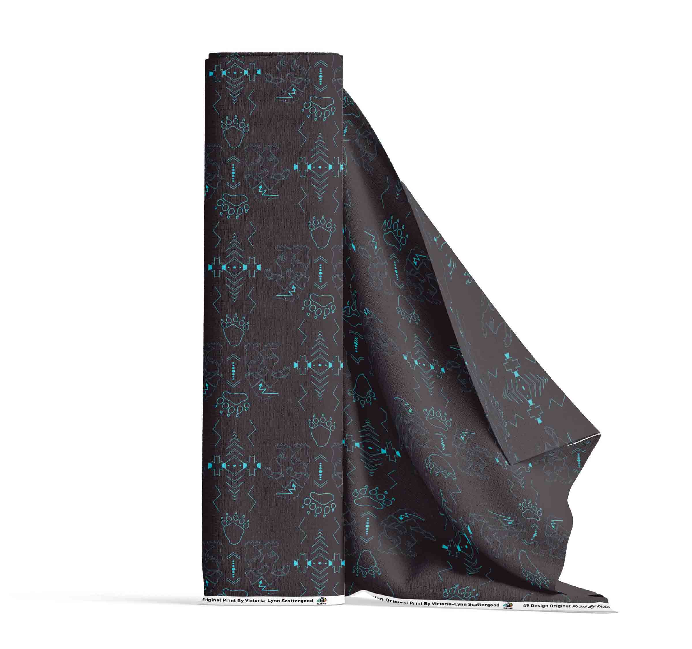 Ledger Bear Satin Fabric By the Yard Pre Order