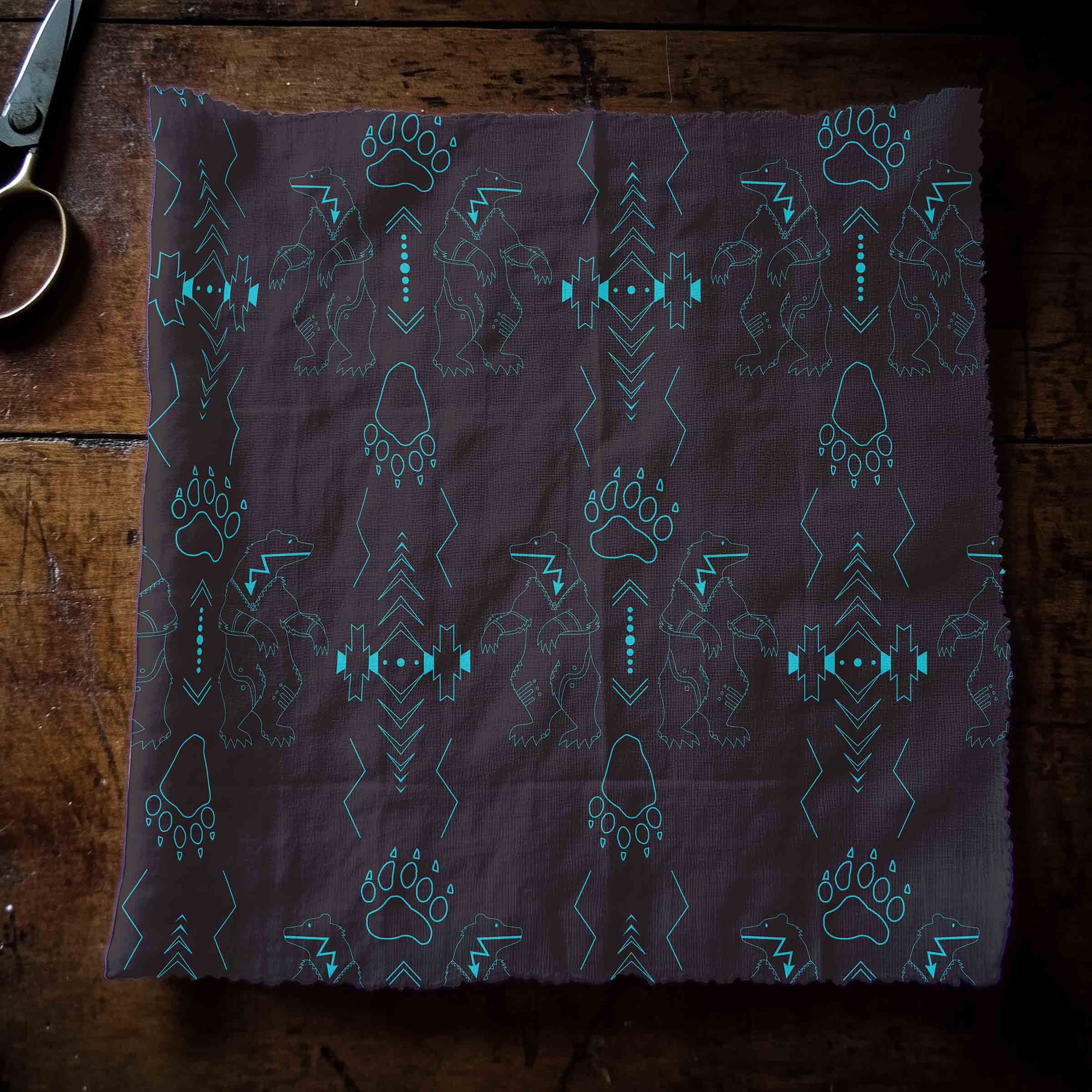 Ledger Bear Satin Fabric By the Yard Pre Order