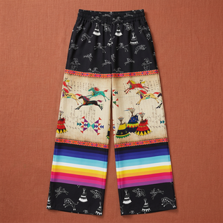 Ledger Horses Running Black Sky Women's Pants