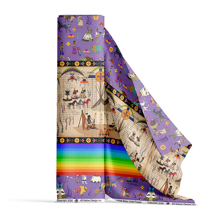 Legacy of the Rainy Chief Purple 42 Inch Cotton Poplin Pre Order