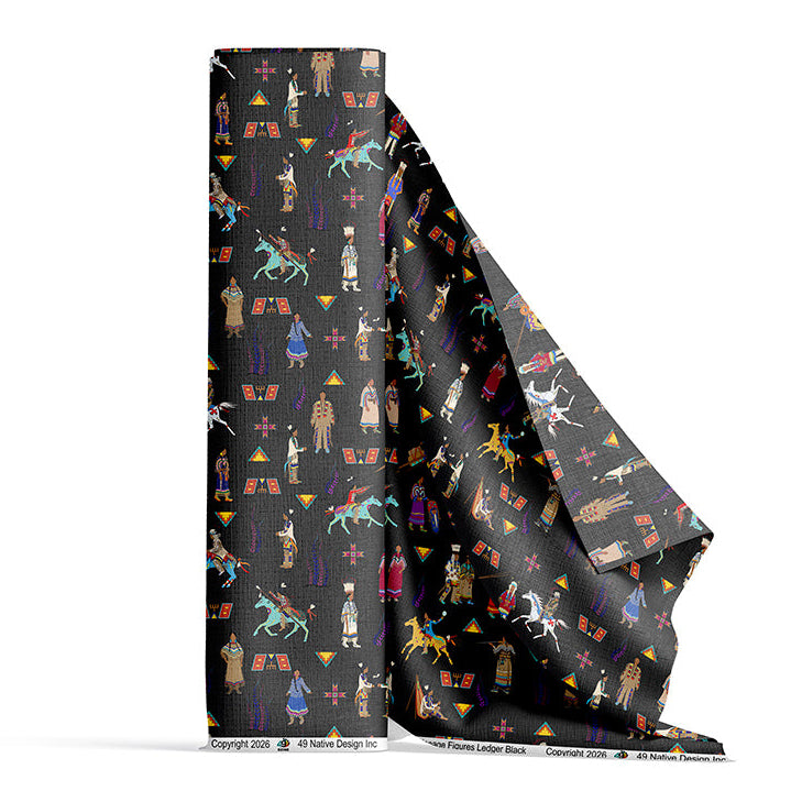 Lineage Figures Ledger Black Satin Fabric By the Yard Pre Order