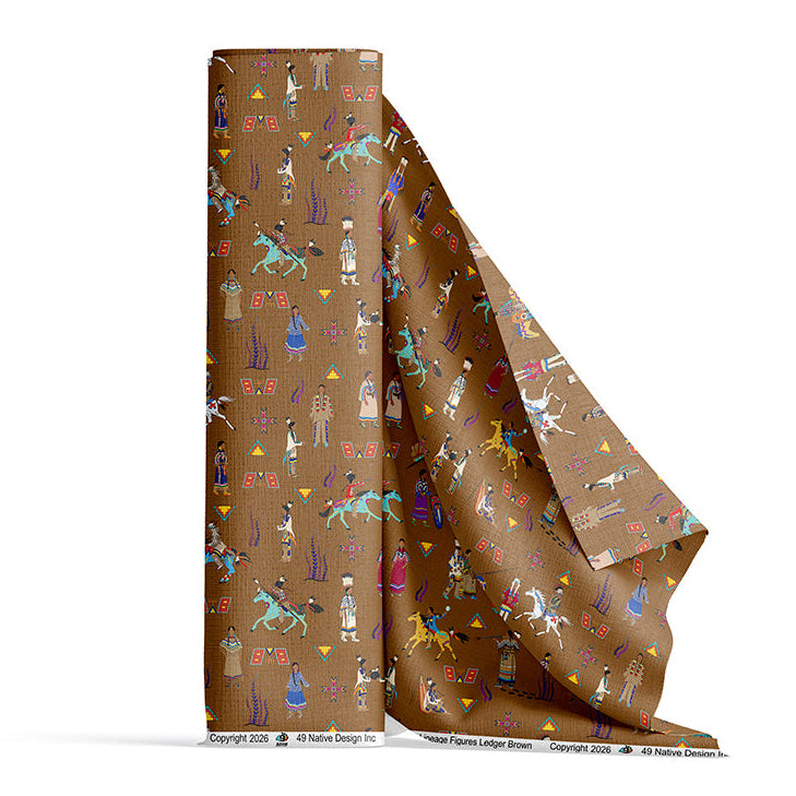 Lineage Figures Ledger Brown Satin Fabric By the Yard Pre Order