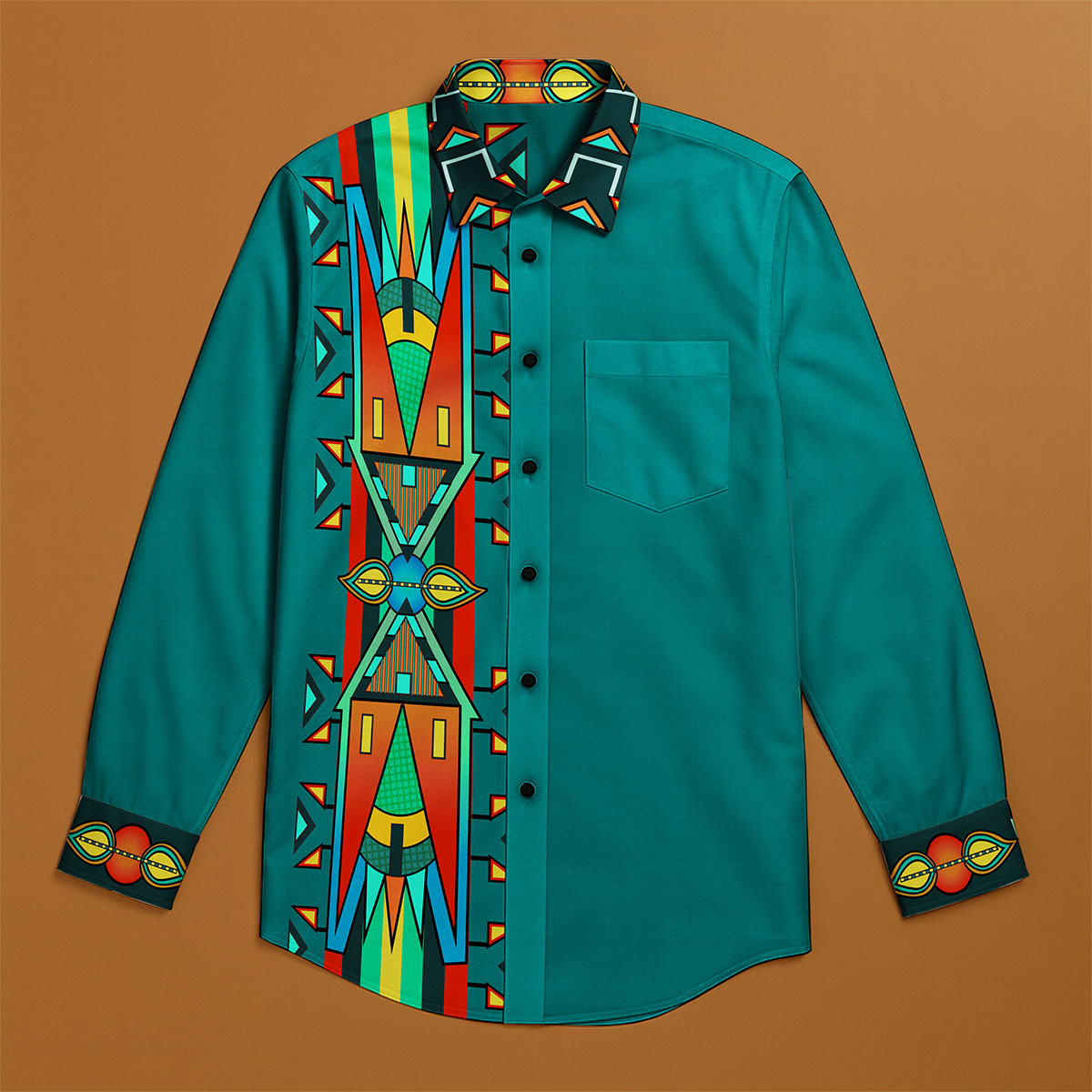 Rainbow Spirit Path Men's Casual Dress Shirt