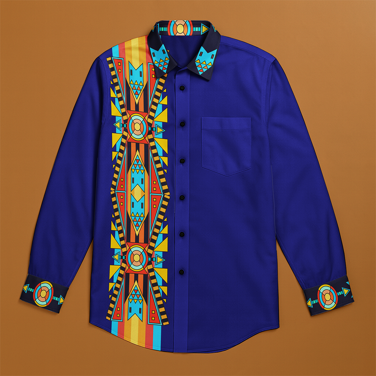 Blooming Spirit Men's Casual Dress Shirt