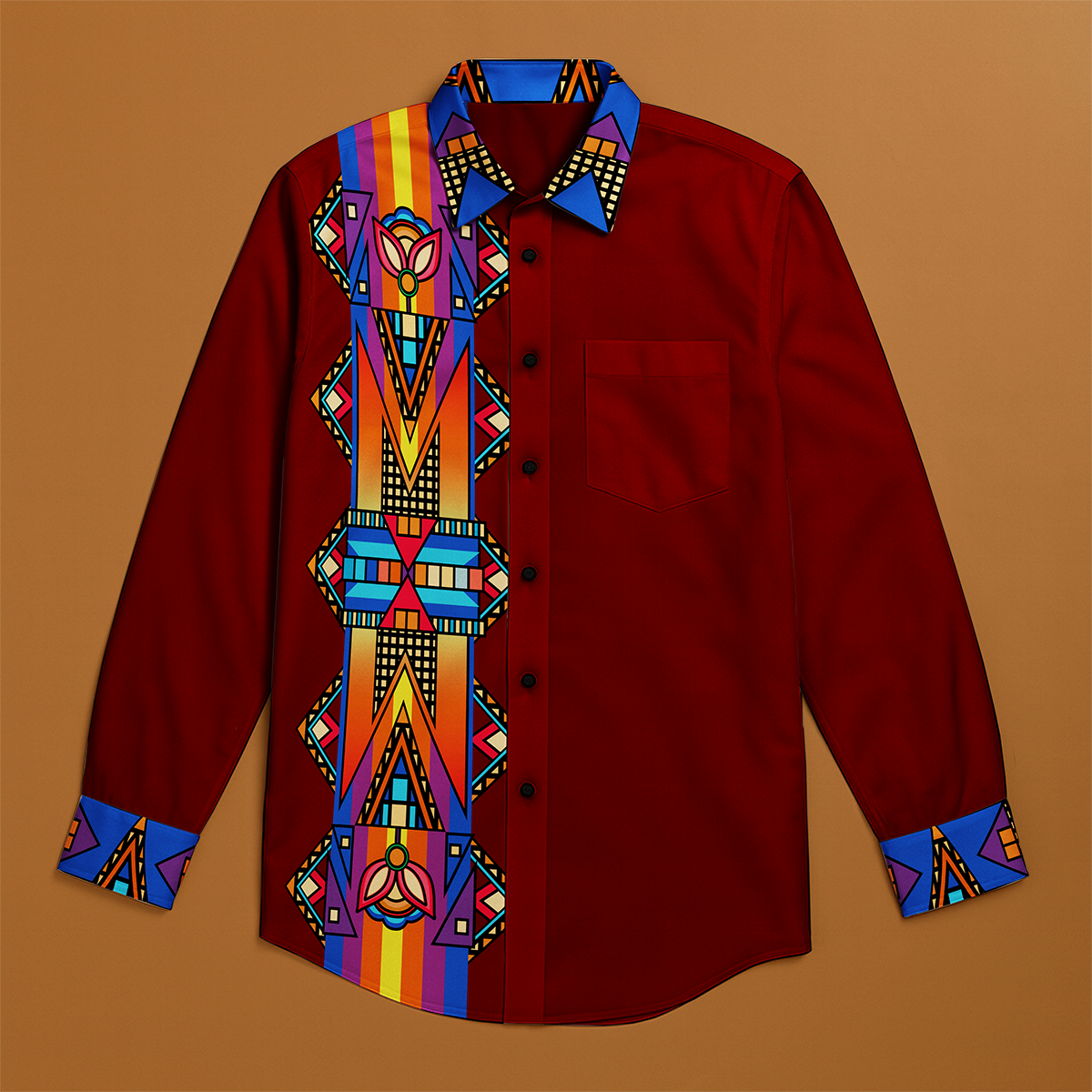 Sunset Pathways Men's Casual Dress Shirt