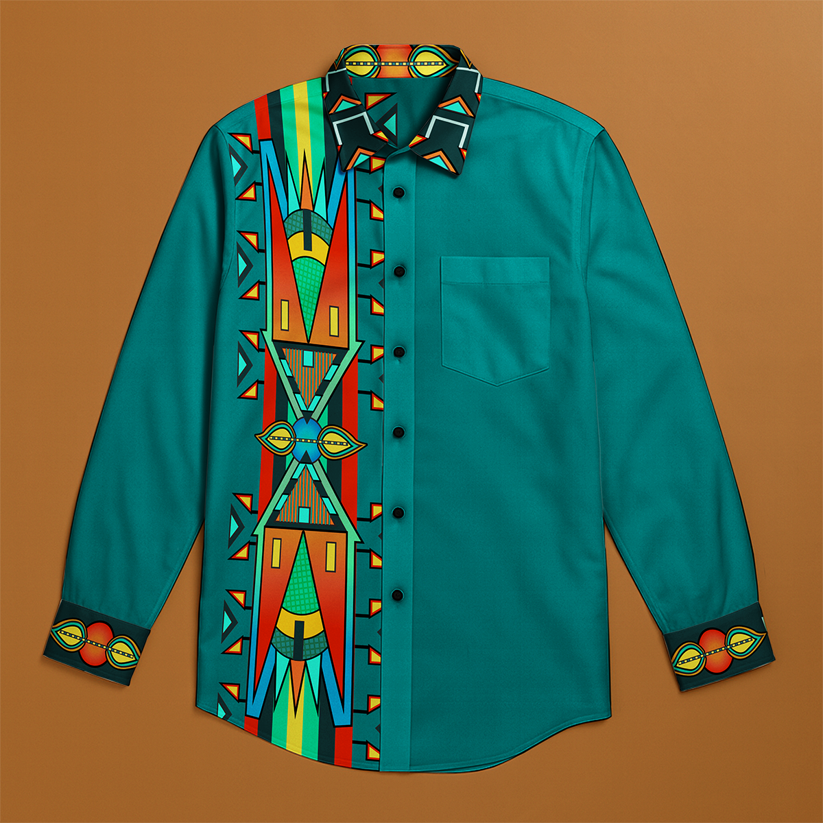 Rainbow Spirit Path Men's Casual Dress Shirt
