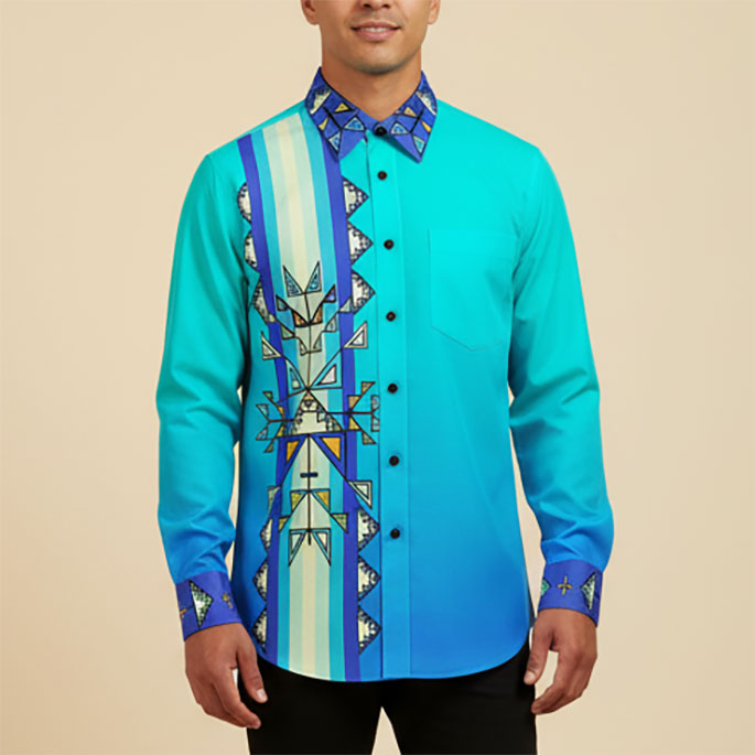 Bear Shield Men's Casual Dress Shirt