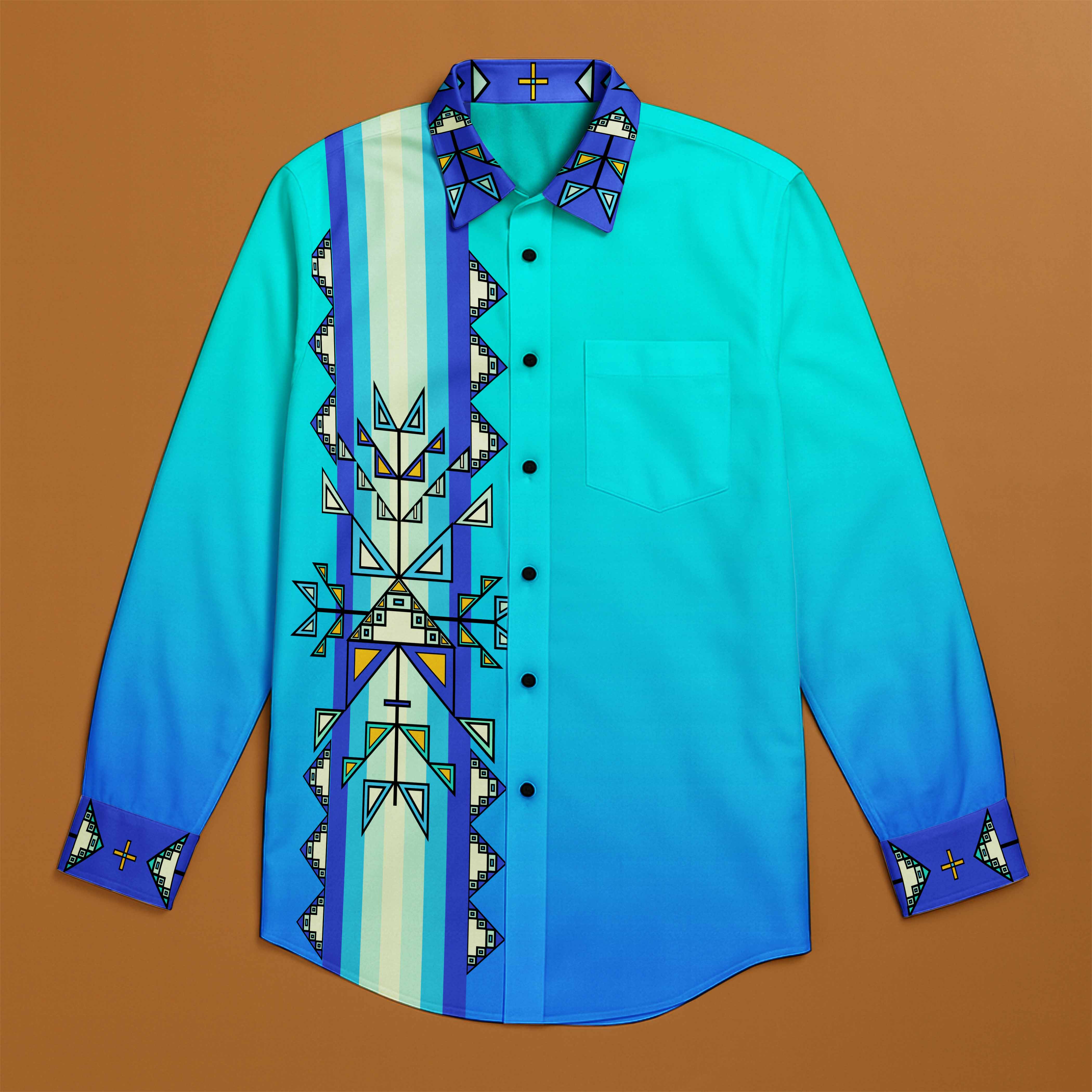 Bear Shield Men's Casual Dress Shirt