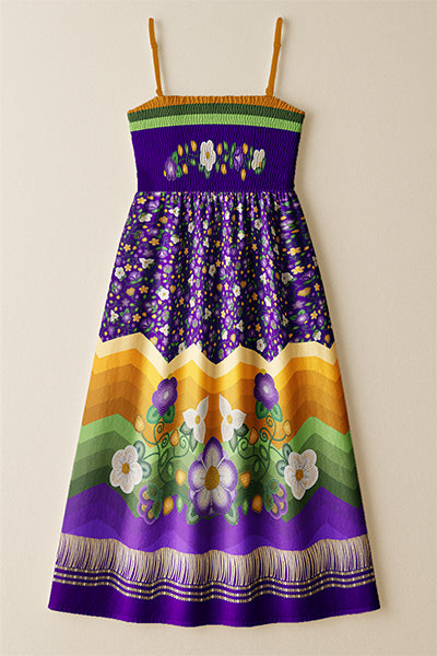 Midnight Moss Bloom Aubergine 3 Smock Top Dress