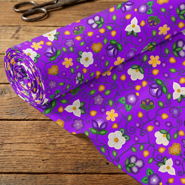 Midnight Moss Bloom Purple Satin Fabric By the Yard Pre Order