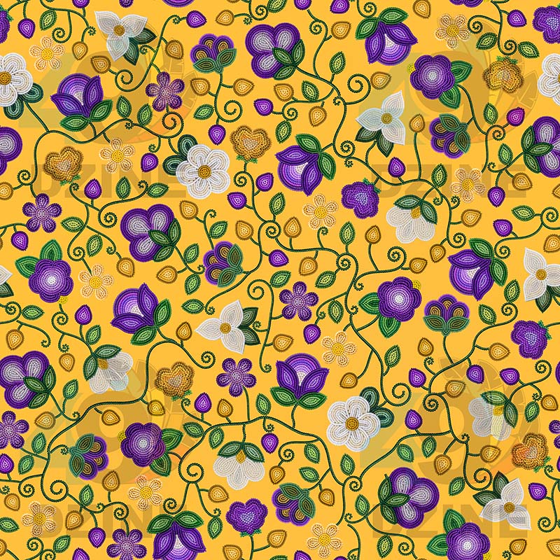 Midnight Moss Bloom Yellow Satin Fabric By the Yard Pre Order