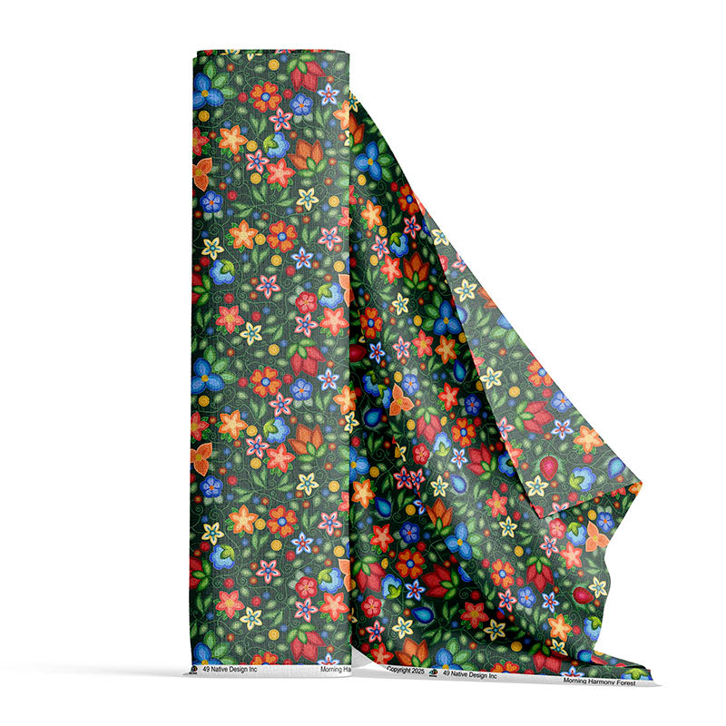 Morning Harmony Forest Satin Fabric By the Yard Pre Order