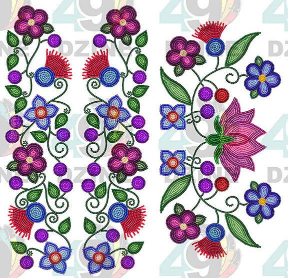 Petal Serenity Beadwork Set Transfer (Various Sizes)