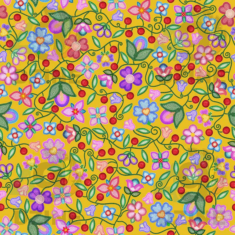 Petal Harmony Ochre 42 Inch Cotton Poplin Pre Order