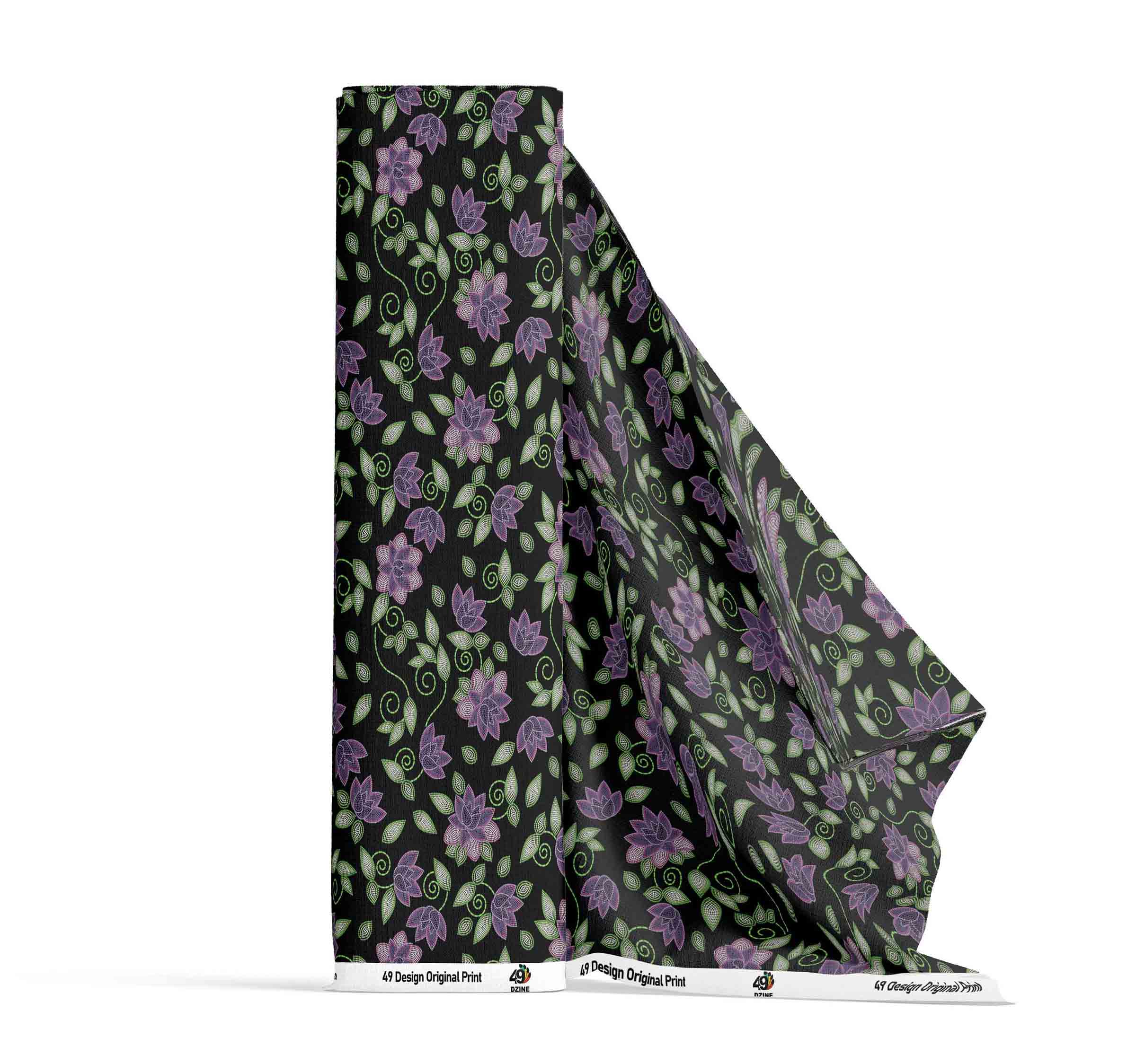 Purple Beaded Rose Satin Fabric By the Yard Pre Order