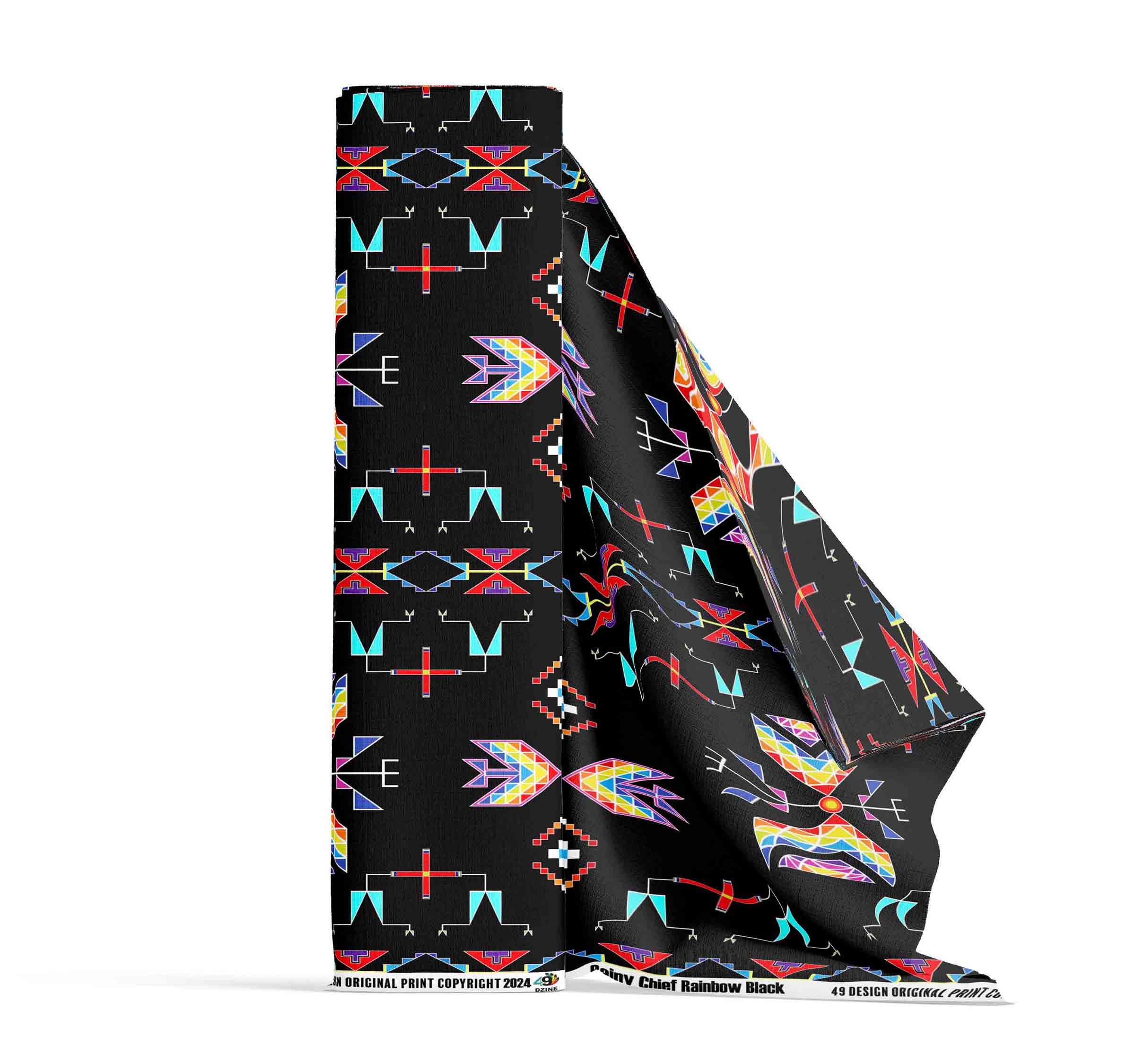 Rainy Chief Rainbow Black 56 Inch Cotton Poplin Pre Order