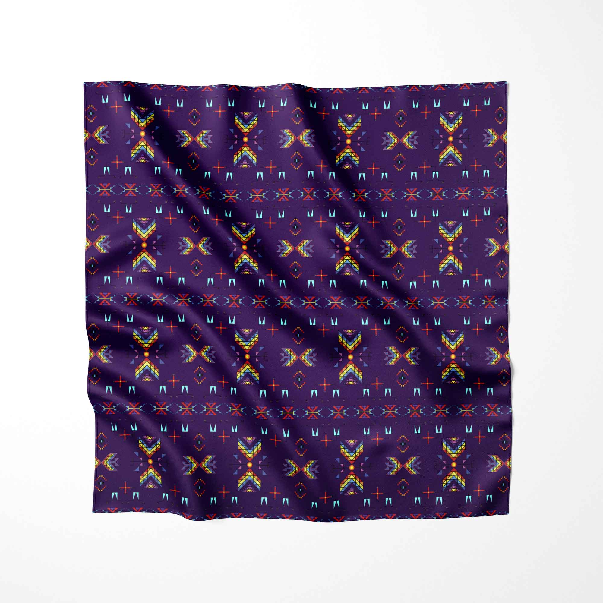 Rainy Chief Rainbow Dark Purple Satin Fabric By the Yard Pre Order