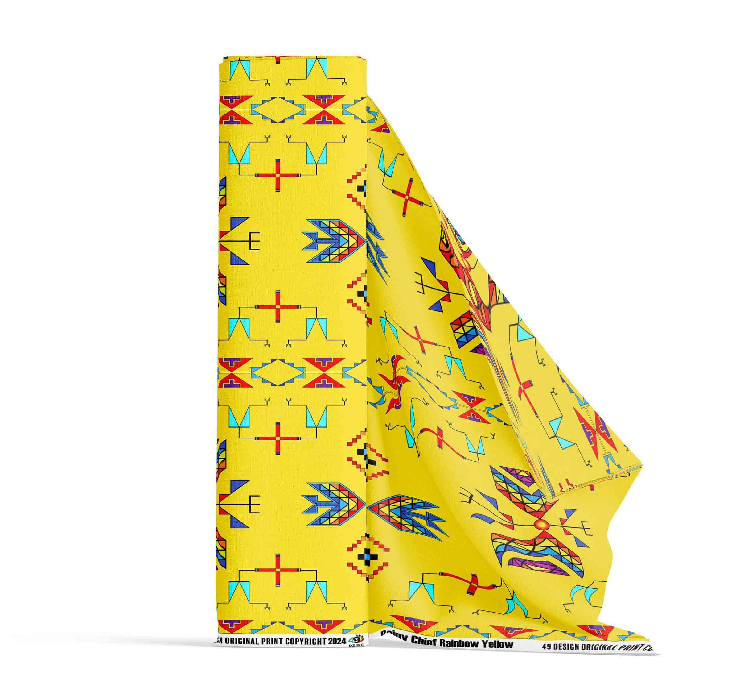 Rainy Chief Rainbow Yellow 56 Inch Cotton Poplin Pre Order