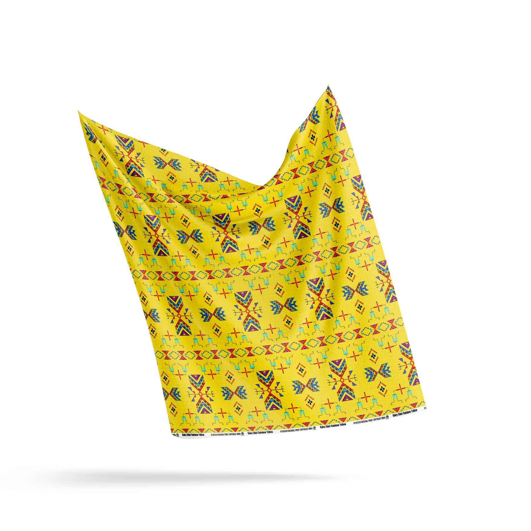 Rainy Chief Rainbow Yellow Satin Fabric By the Yard Pre Order