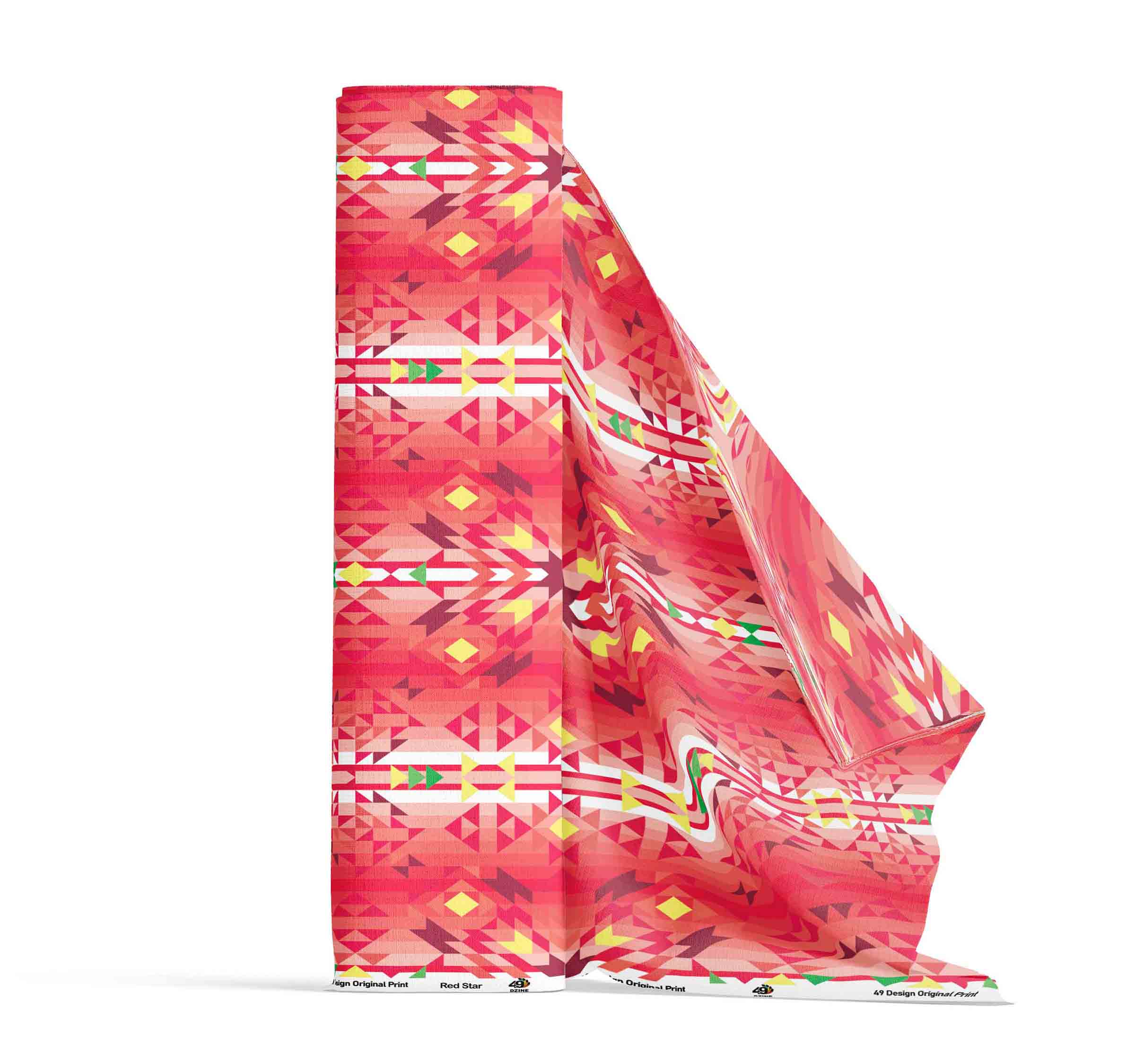 Red Pink Star 56 inch Cotton Poplin Pre Order