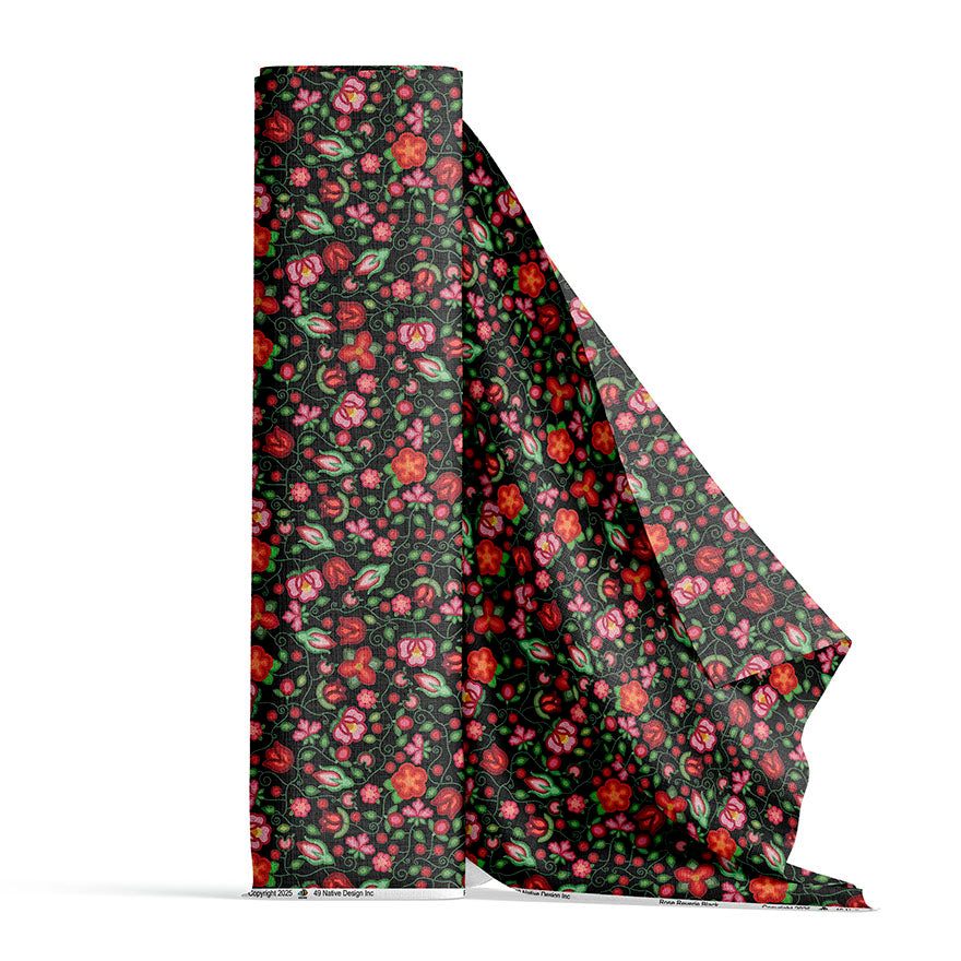 Rose Reverie Black 42 Inch Cotton Poplin Pre Order