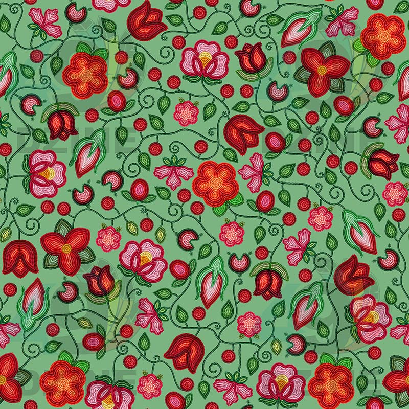 Rose Reverie Green Satin Fabric By the Yard Pre Order