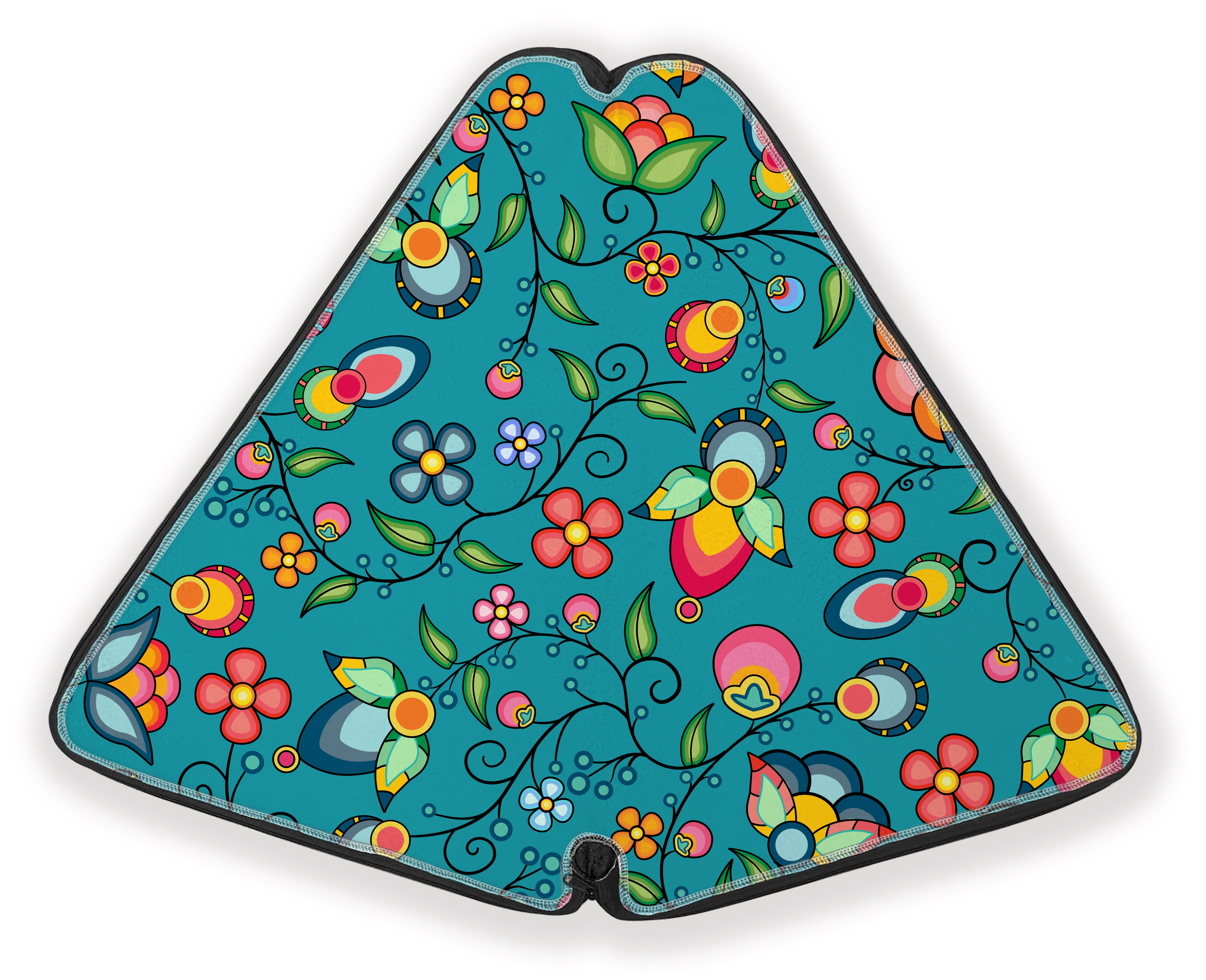 27 Inch Fan Case - Floral Bounty Teal