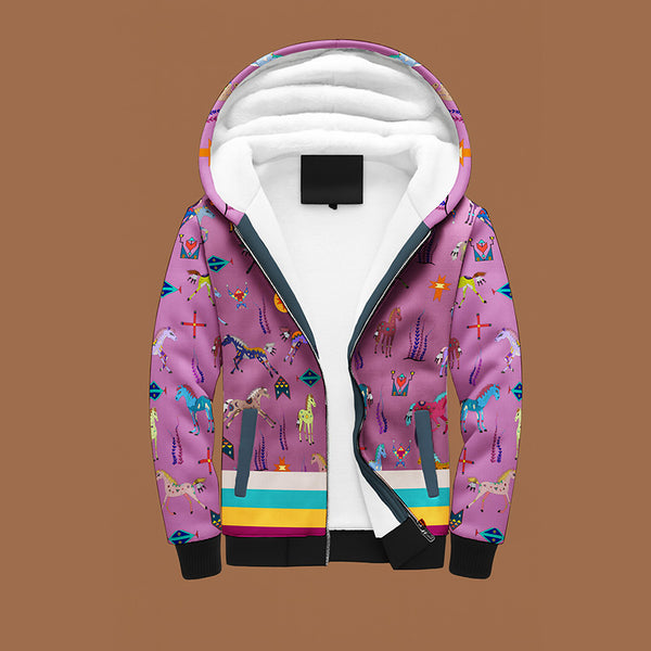 Sacred Horses Rose Sherpa Hoodie