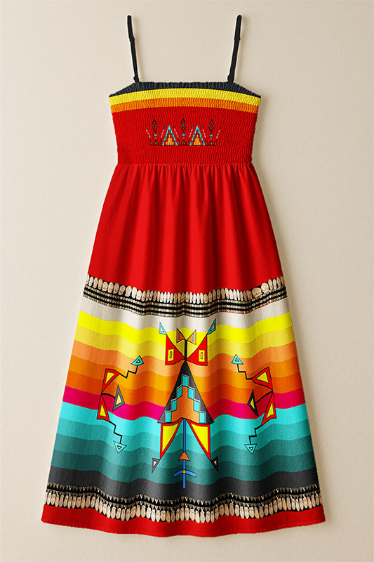 Sentinel of the Plains Red 3 Smock Top Dress