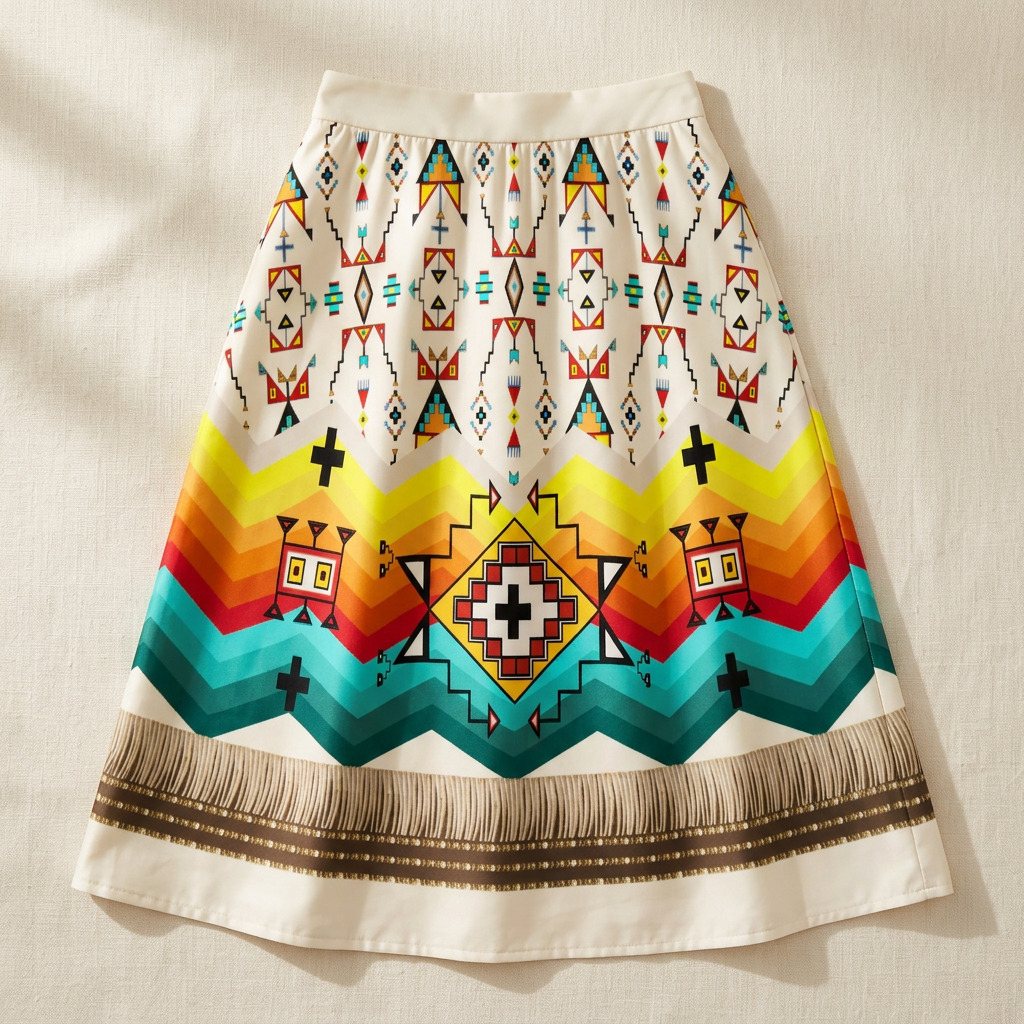 Sentinel of the Plains White 1 Elastic Waist Pocket Midi Skirt