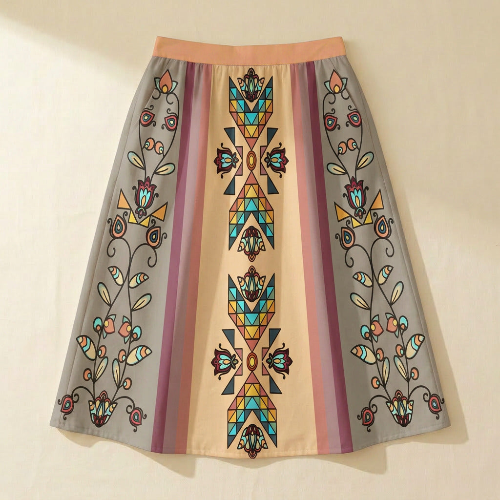 Sister Arrows Earthy Elastic Waist Pocket Midi Skirt