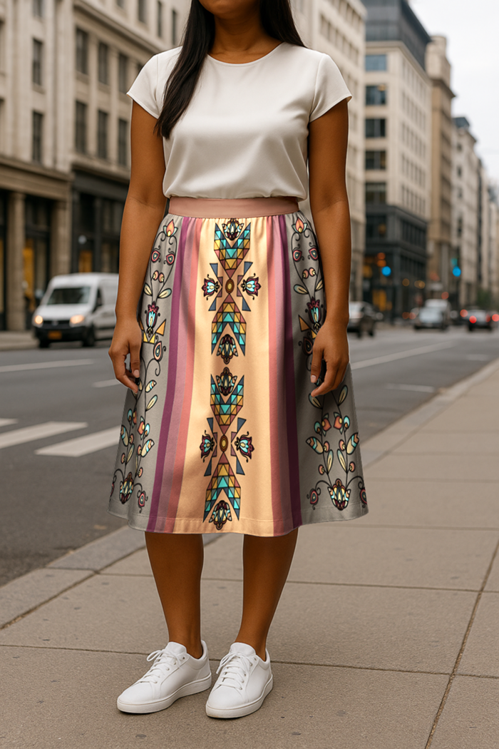 Sister Arrows Earthy Elastic Waist Pocket Midi Skirt