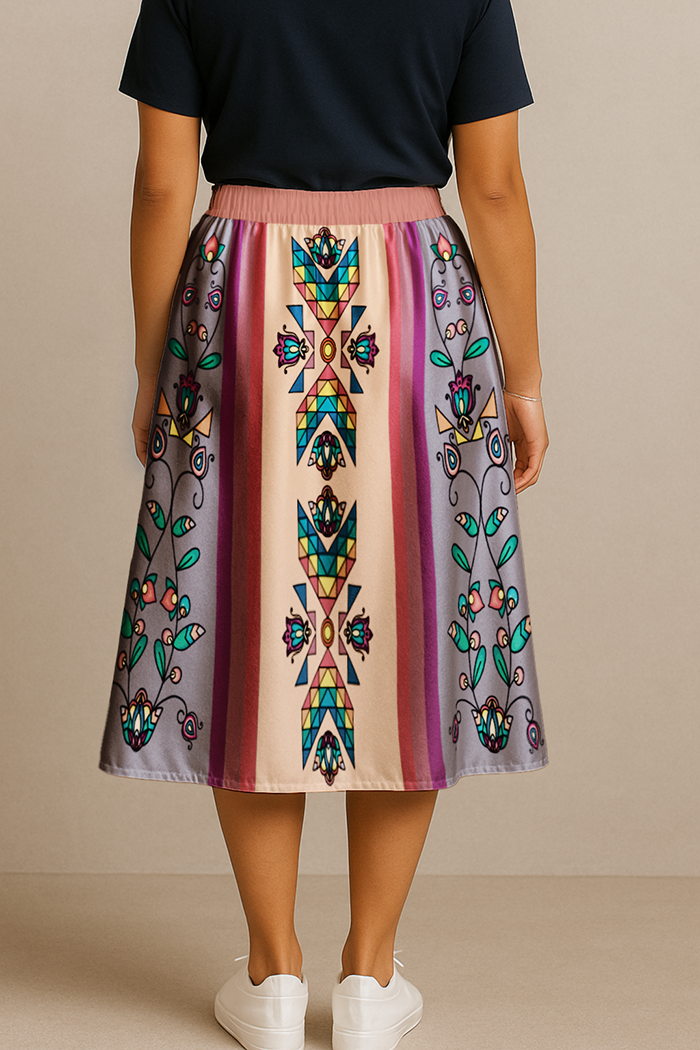 Sister Arrows Pastel Elastic Waist Pocket Midi Skirt