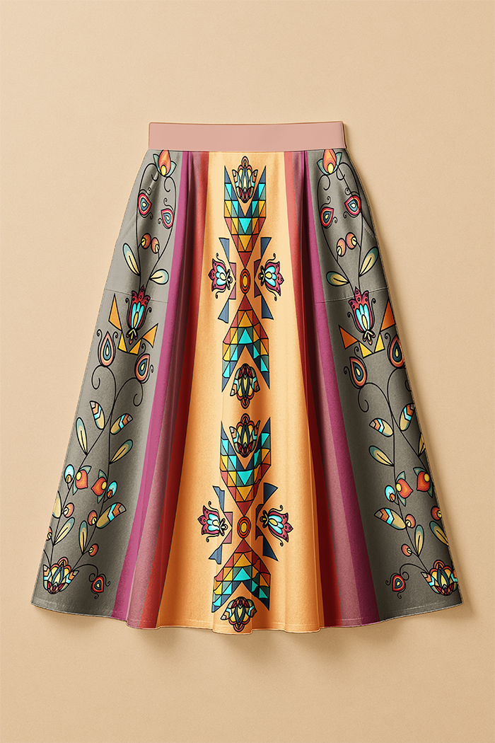 Sister Arrows Earthy Elastic Waist Pocket Midi Skirt