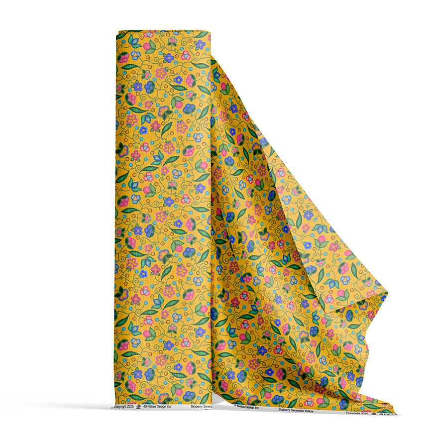 Skyberry Serenade Yellow Satin Fabric By the Yard Pre Order