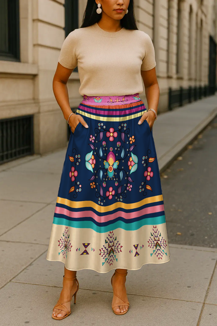 Starwoven Garden Blue Skirt