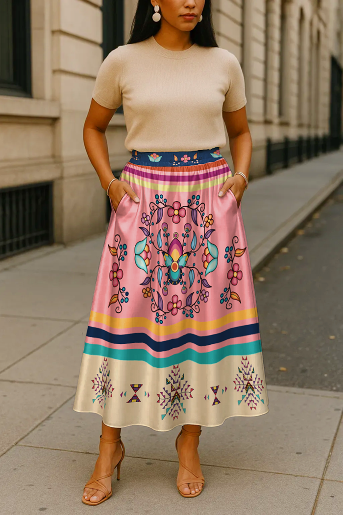 Starwoven Garden Pink Skirt