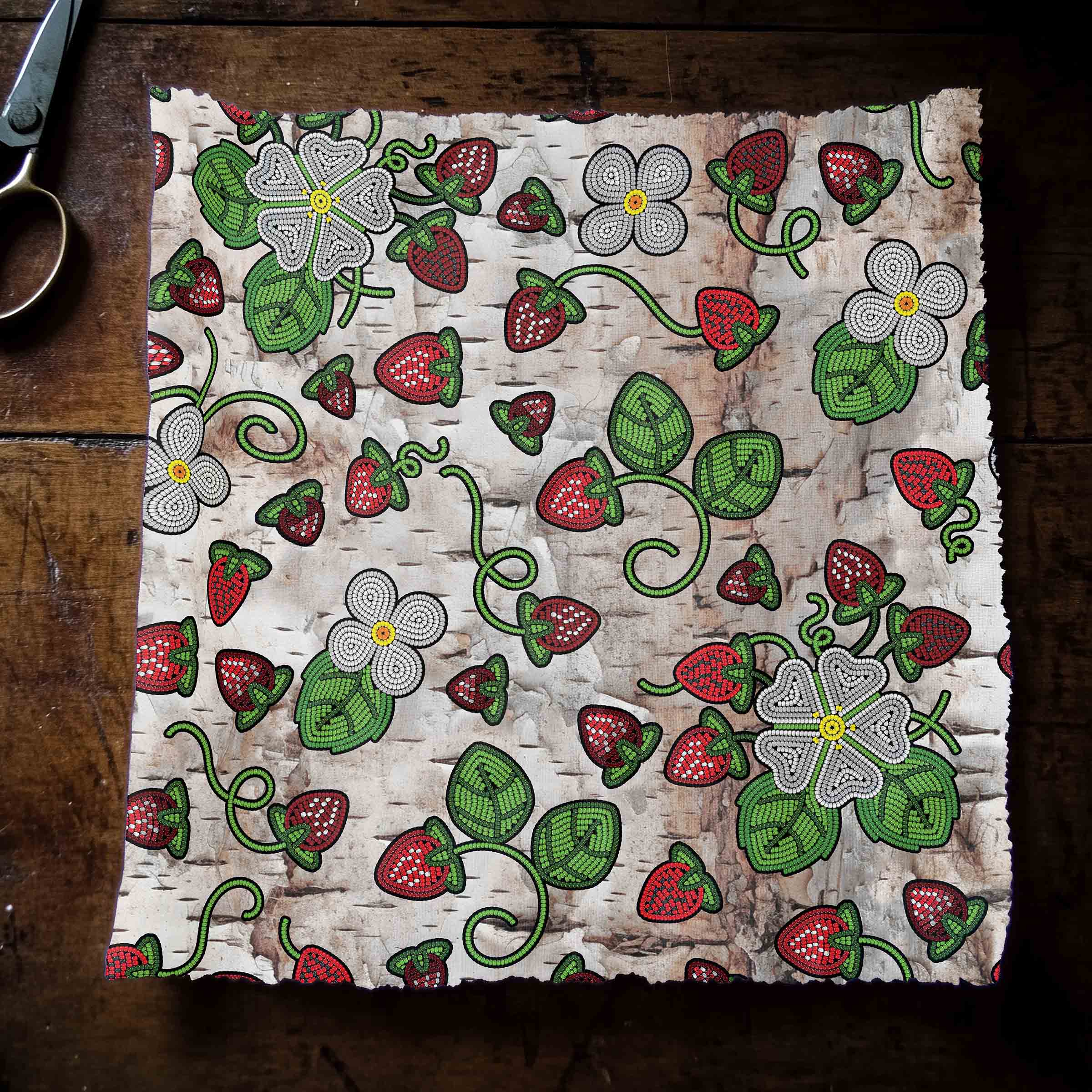 Strawberry Dreams Br Bark Satin Fabric By the Yard Pre Order