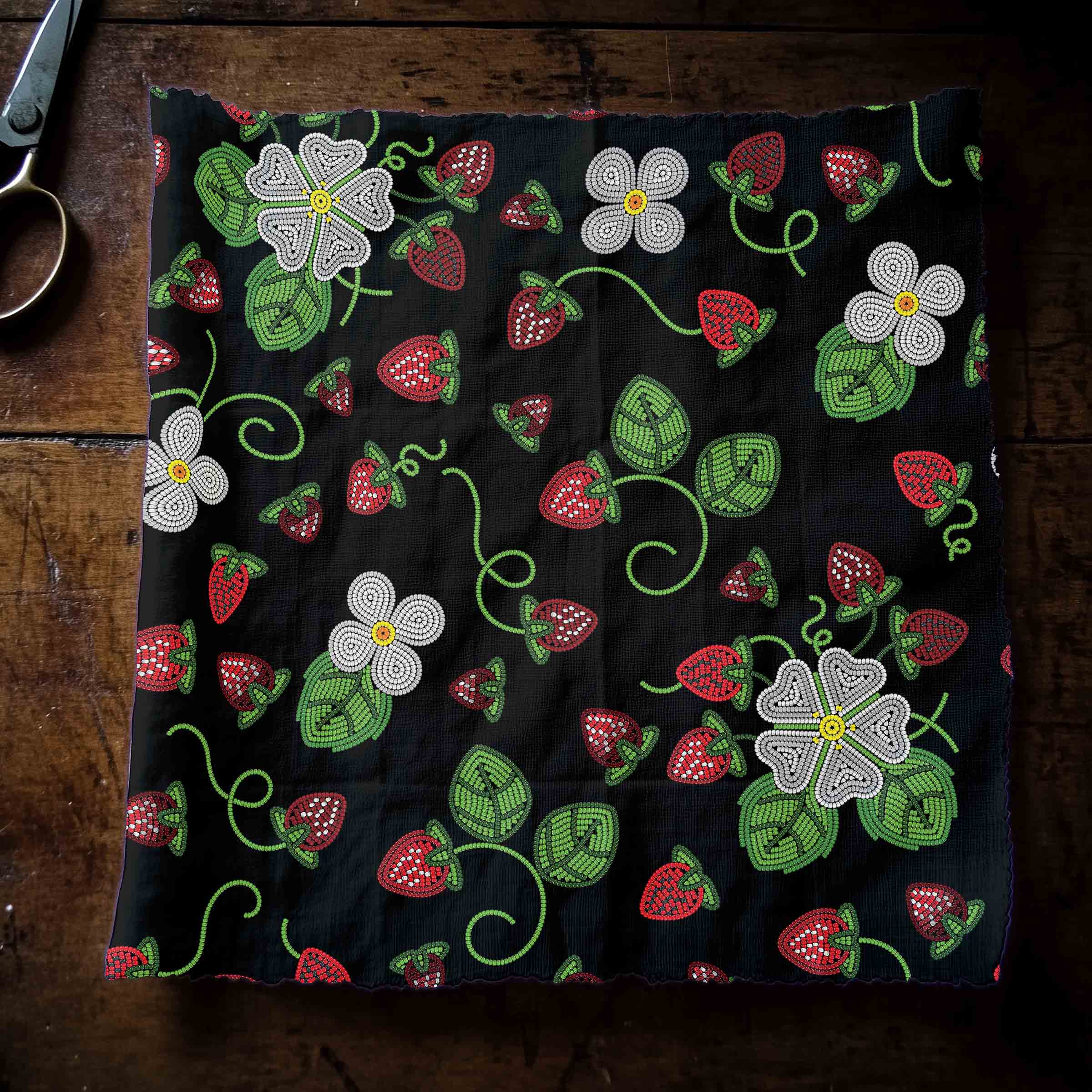 Strawberry Dreams Midnight Satin Fabric By the Yard Pre Order