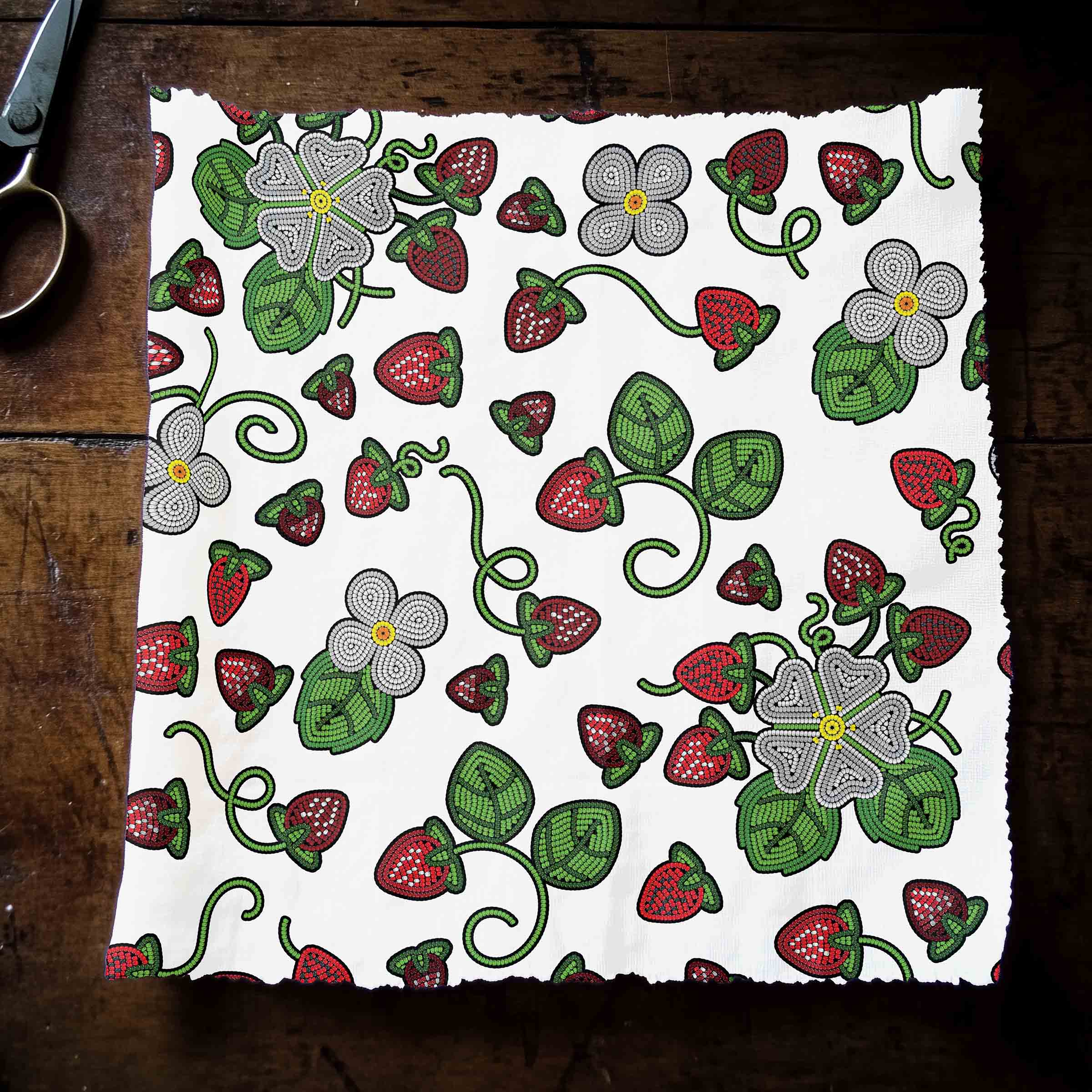 Strawberry Dreams White Satin Fabric By the Yard Pre Order