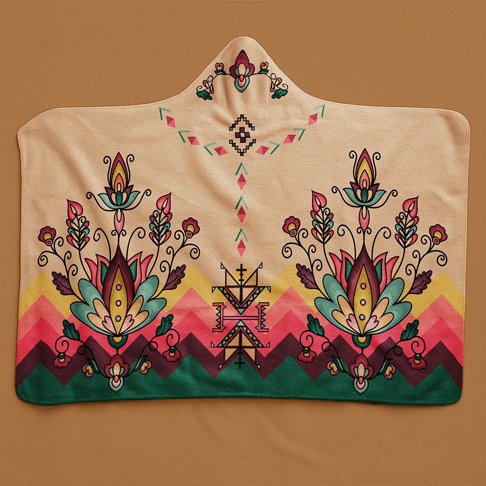 Golden Harvest Bloom Women's Hooded Blanket
