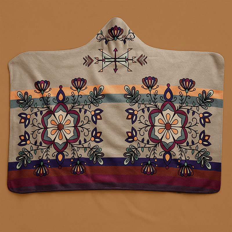 Aurora Petal Glow Women's Hooded Blanket
